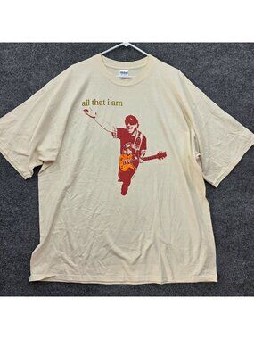Gildan All That I Am Guitar Player Graphic Tee XXL Cream Cotton Rock Music Y2K